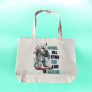 Cowgirl Canvas Tote Bag - Cream